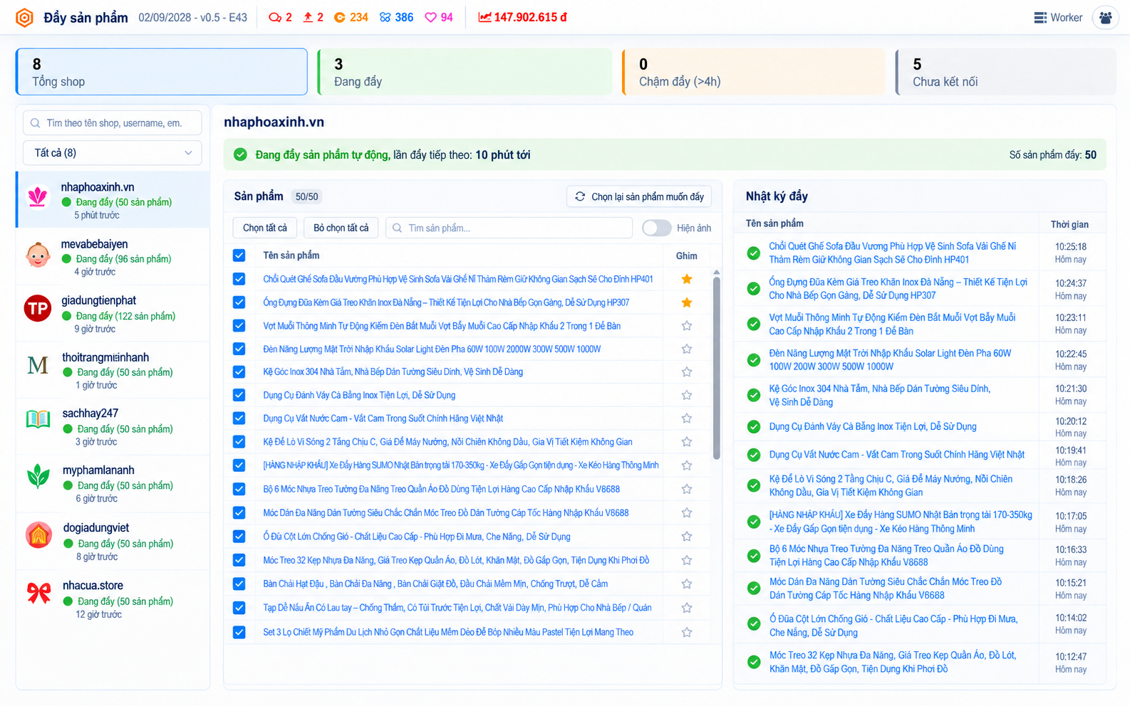 Đẩy sản phẩm Shopee – giao diện Shop Manager