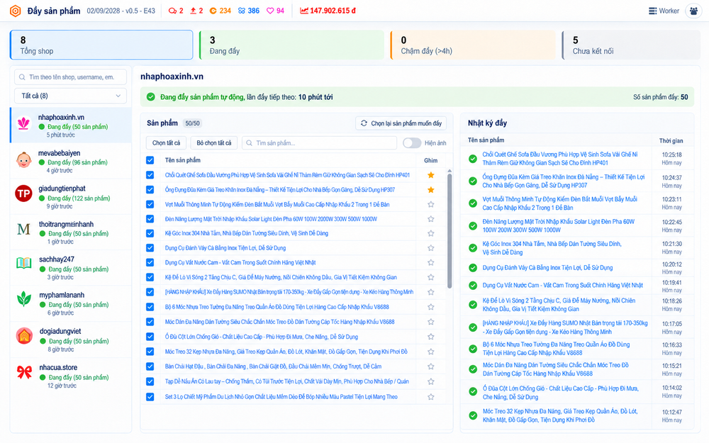 Đẩy sản phẩm Shopee – giao diện Shop Manager